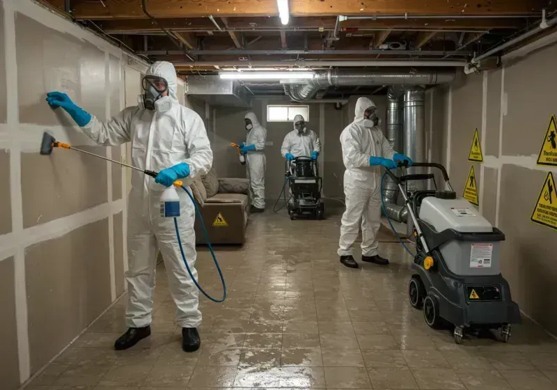 Basement Moisture Removal and Structural Drying process in Taylorsville, MS